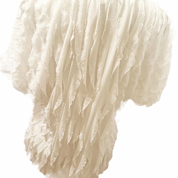 Andrea Missy White Ruffle blouse Size large - Picture 4 of 5